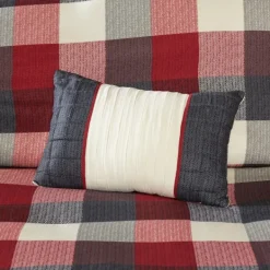 Duvets-Kirkland's Home Red Buffalo Check 6-Pc. Full/Queen Duvet Cover Set Red/Gray