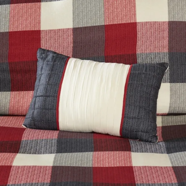 Duvets-Kirkland's Home Red Buffalo Check 6-Pc. Full/Queen Duvet Cover Set Red/Gray