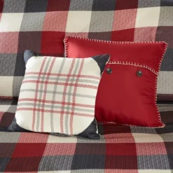 Duvets-Kirkland's Home Red Buffalo Check 6-Pc. Full/Queen Duvet Cover Set Red/Gray