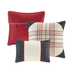 Duvets-Kirkland's Home Red Buffalo Check 6-Pc. Full/Queen Duvet Cover Set Red/Gray
