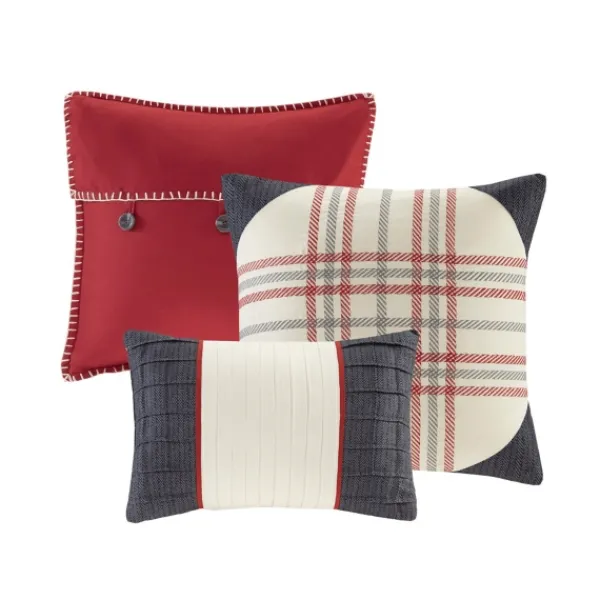 Duvets-Kirkland's Home Red Buffalo Check 6-Pc. Full/Queen Duvet Cover Set Red/Gray