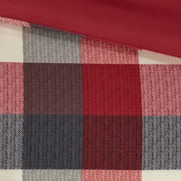 Duvets-Kirkland's Home Red Buffalo Check 6-Pc. Full/Queen Duvet Cover Set Red/Gray