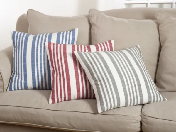 Pillows-Kirkland's Home Red Coastal Stripe Pillow Red/White
