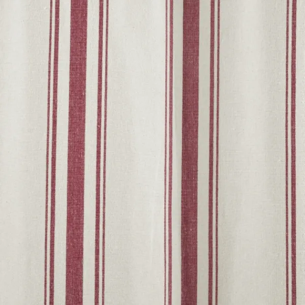 Curtains & Drapes-Kirkland's Home Red Farmhouse Stripe Curtain Panels, Set Of 2 White/Red
