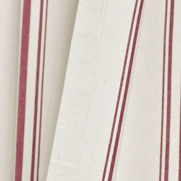 Curtains & Drapes-Kirkland's Home Red Farmhouse Stripe Curtain Panels, Set Of 2 White/Red