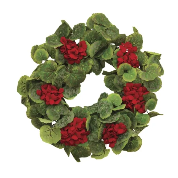 Wreaths-Kirkland's Home Red Geranium Twig Wreath Red/Green