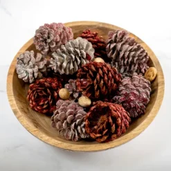 Home Fragrance-Kirkland's Home Red Glitter Cinnamon Pinecones Potpourri Red/White