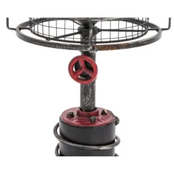 Table Lamps-Kirkland's Home Red Iron Cage Shade Edison Table Lamp Black