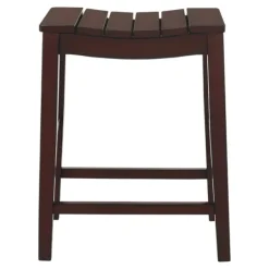 Bar Stools & Counter Height Stools-Kirkland's Home Red Mahogany Saddle Seat Counter Stools, Set Of 2 Brown