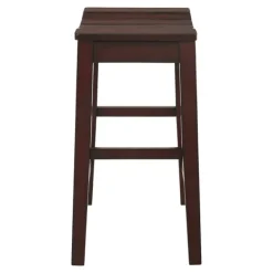 Bar Stools & Counter Height Stools-Kirkland's Home Red Mahogany Saddle Seat Counter Stools, Set Of 2 Brown