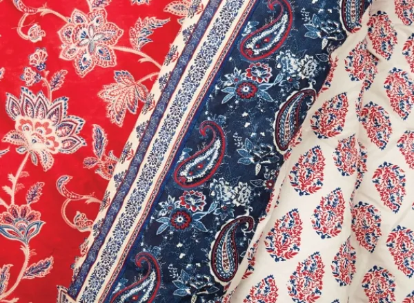 Comforters-Kirkland's Home Red Navy Marbella Queen 5-Pc. Comforter Set Red/Blue