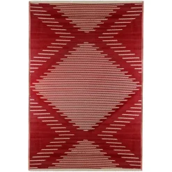 Outdoor Rugs-Kirkland's Home Red Primitive Arrow Outdoor Area Rug, 4X6 Tan/Red