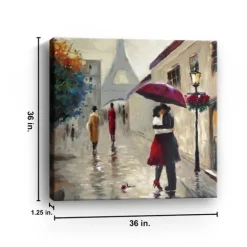 Canvas Art-Kirkland's Home Red Umbrella Couple Giclee Canvas Art Print Multi