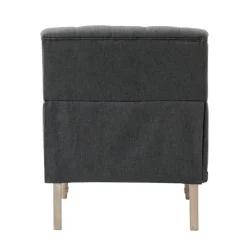 Accent Chairs-Kirkland's Home Reginald Charcoal Button Tufted Armchair Gray