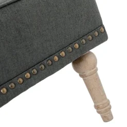 Accent Chairs-Kirkland's Home Reginald Charcoal Button Tufted Armchair Gray