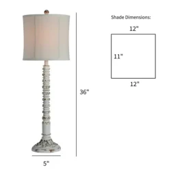 Buffet Lamps-Kirkland's Home Resin Distressed Spindle Buffet Lamp White