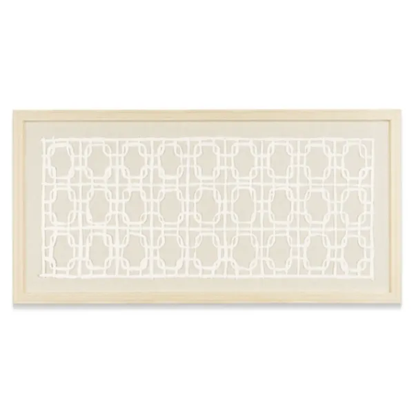 Wall Plaques-Kirkland's Home Reyka Shadowbox Framed Wall Plaque Tan/White