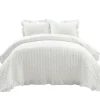 Quilts-Kirkland's Home Reyna Ruffle 3-Pc. Full/Queen Quilt Set White