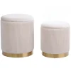 Benches & Ottomans-Kirkland's Home Ribbed Velvet Nesting Ottomans, Set Of 2 Ivory