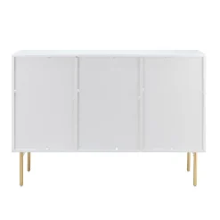 Cabinets & Sideboards-Kirkland's Home Ribbed Wood Sideboard Cabinet White