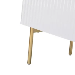 Cabinets & Sideboards-Kirkland's Home Ribbed Wood Sideboard Cabinet White