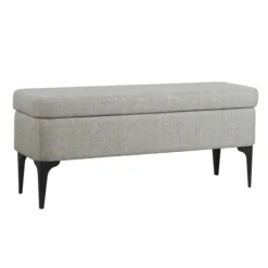 Benches & Ottomans-Kirkland's Home Ricardo Woven Storage Bench Gray