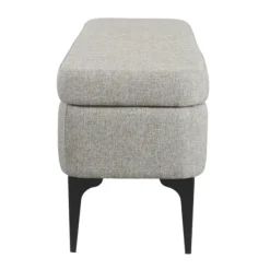 Benches & Ottomans-Kirkland's Home Ricardo Woven Storage Bench Gray