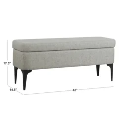 Benches & Ottomans-Kirkland's Home Ricardo Woven Storage Bench Gray