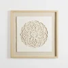 Wall Plaques-Kirkland's Home Rice Paper & Natural Linen Cutout Wall Plaque Ivory/Tan