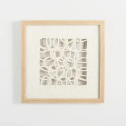 Wall Plaques-Kirkland's Home Rice Paper Shadowbox Wall Plaque White