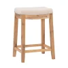 Bar Stools & Counter Height Stools-Kirkland's Home Riverdale Acacia Wood Counter Stool White