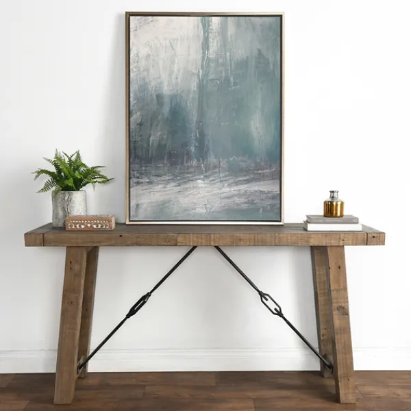 Console Tables-Kirkland's Home Roane Gray Reclaimed Pine Console Table