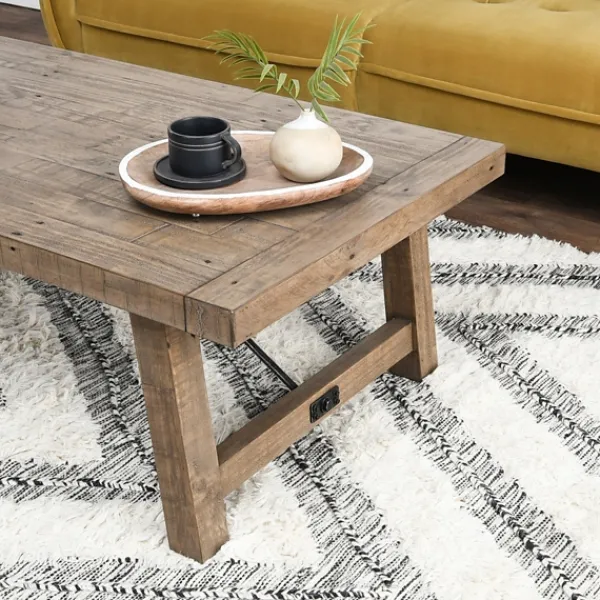 Coffee Tables-Kirkland's Home Roane Gray Reclaimed Pine Coffee Table