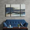 Canvas Art-Kirkland's Home Rolling Waves Blur Canvas Art Prints, Set Of 3 Blue/White/Brown