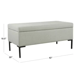 Benches & Ottomans-Kirkland's Home Ronaldo Woven Storage Bench Gray