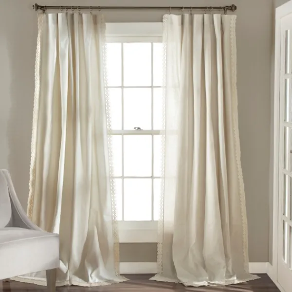 Curtains & Drapes-Kirkland's Home Rosalie Curtain Panel Set, 84 In. Ivory