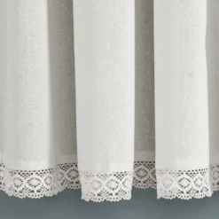 Curtains & Drapes-Kirkland's Home Rosalie Lace Curtain Panel Set, 63 In. White