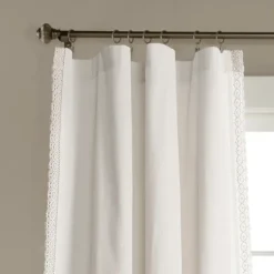 Curtains & Drapes-Kirkland's Home Rosalie Lace Curtain Panel Set, 108 In. White