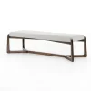 Benches & Ottomans-Kirkland's Home Roscoe Brunswick Pebble Upholstered Bench Gray