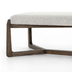 Benches & Ottomans-Kirkland's Home Roscoe Brunswick Pebble Upholstered Bench Gray