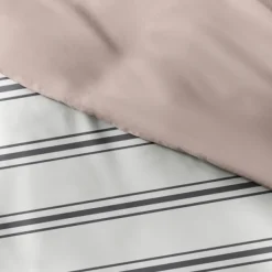 Duvets-Kirkland's Home Rose Pink Echo Stripe 3-Pc. King Duvet Cover Set White/Black/Pink