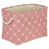 Baskets & Boxes-Kirkland's Home Rose Trellis Paw Print Storage Basket, 14 In. Pink