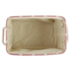 Baskets & Boxes-Kirkland's Home Rose Trellis Paw Print Storage Basket, 14 In. Pink