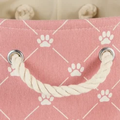 Baskets & Boxes-Kirkland's Home Rose Trellis Paw Print Storage Basket, 14 In. Pink