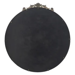 Decorative Mirrors-Kirkland's Home Round Antique Floral Scroll Mirror, 39 In. Gold