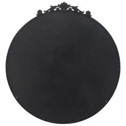 Decorative Mirrors-Kirkland's Home Round Antique Floral Scroll Mirror, 39 In. Black