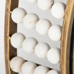 Decorative Mirrors-Kirkland's Home Round Antique Gold Double Beaded Mirror