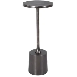 Accent & End Tables-Kirkland's Home Round Antique Nickel Accent Table Silver