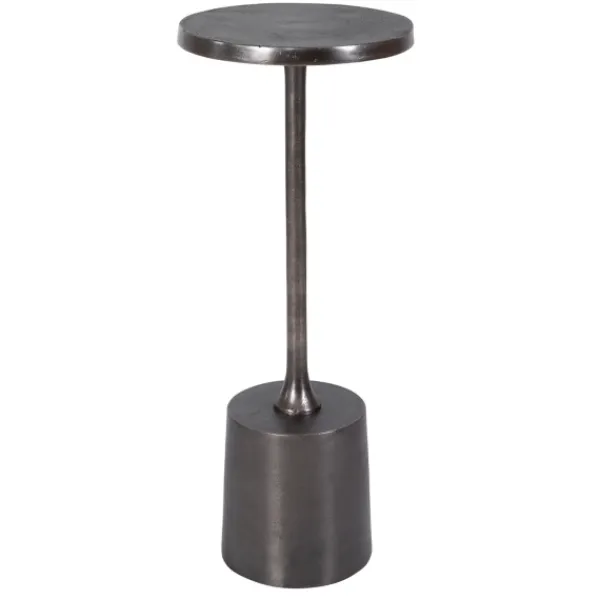 Accent & End Tables-Kirkland's Home Round Antique Nickel Accent Table Silver