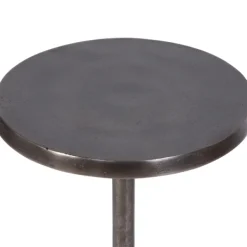 Accent & End Tables-Kirkland's Home Round Antique Nickel Accent Table Silver